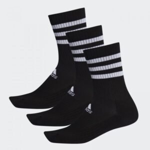 Adidas Unisex 3-Stripes Cushioned Crew Training Socks 3 Pairs- جوارب اديداس 3 خطوط كوشين كرو (3 أزواج) للجنسين لون أسود