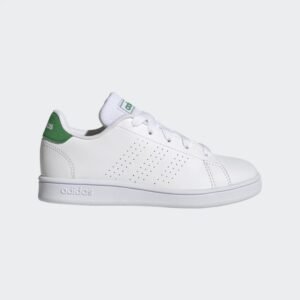 adidas Unisex Advantage K Lifestyle Court Lace Shoes - White- حذاء اديداس أدفانتدج  كيه لايف ستايل كورت للجنسين لون أبيض