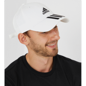 adidas Unisex Baseball 3-Stripes Twill Cap  - طاقية اديداس تصميم ثلاث خطوط بيسبول للجنسين لون أبيض