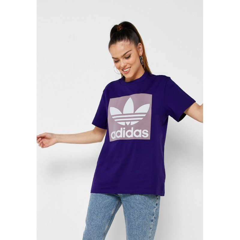 adidas Womens' Boyfriend Tee - Purple- تيشيرت اديداس بوي فريند للنساء لون بنفسجي غامق