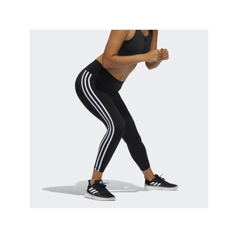 adidas Womens' Believe This 2.0 3-Stripes 7/8 Tights - Black- بنطلون اديداس بليف ذيس 2.0 للنساء لون اسود