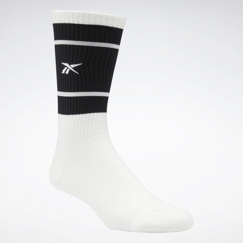 Reebok Unisex Classics Basketball Socks (1 Pair)- جوارب ريبوك كلاسيك باسكت بول للجنسين لون أبيض