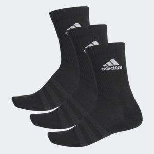 Adidas CUSHIONED CREW SOCKS 3 PAIRS- جوارب ثلاث خطوط كلاسيك للجنسين لون أسود