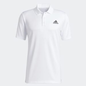 adidas Designed to Move 3-Stripes Polo Shirt بلوزة شبابية نص كم بولو لون ابيض