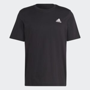 adidas ESSENTIALS SINGLE JERSEY EMBROIDERED SMALL LOGO TEE تيشيرت للشباب لون اسود