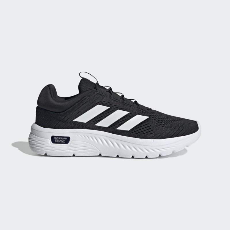 adidas Men's Cloudfoam Comfy Shoes - Black- حذاء اديداس كلاود فوم كومفي للرجال لون اسود ونعل ابيض