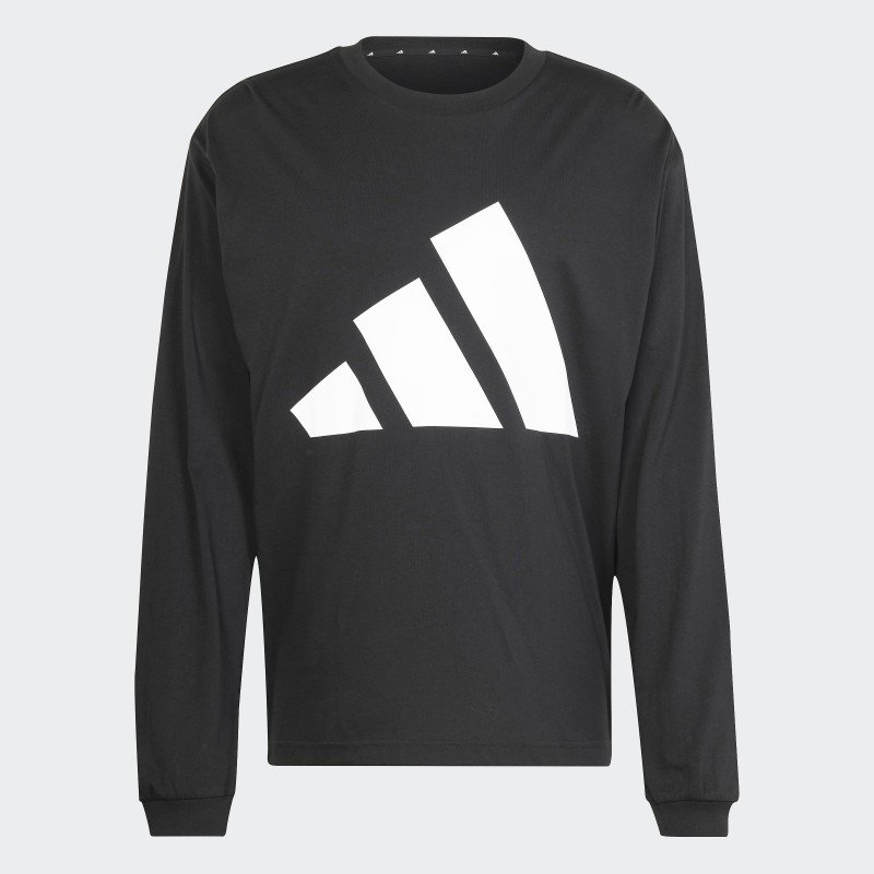 Adidas Mens' Essentials Big Logo Single Jersey Long Sleeve Tee- Black