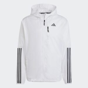 adidas Mens' Own The Run 3-Stripes Jacket - White