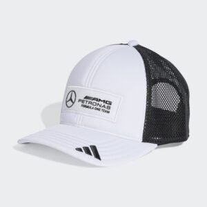 adidas MERCEDES - AMG PETRONAS FORMULA ONE TEAM SNAPBACK LOGO TRUCKER CAP - White