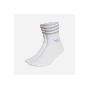 Adidas Womens' Mid-Cut Glitter Crew Socks 2 Pairs- جوارب اديداس ميد كت جليتر كرو(2 زوجان) للنساء لون أبيض