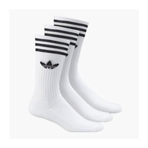 Adidas Unisex Solid Crew Socks 3 Pairs - White- جوارب اديداس سويلد كرو للجنسين لون أبيض