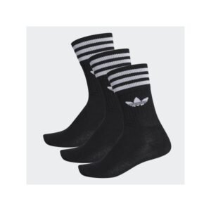 adidas Unisex' Solid Crew Socks 3 Pairs- جوارب اديداس كرو للجنسين (3 أزواج) لون أسود