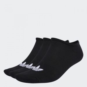 adidas Unisex' Originals Trefoil Liner Socks - 3 Pairs -Black