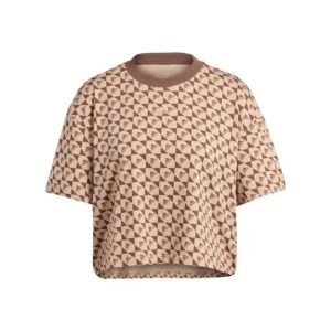 adidas Womens' ALL SZN x Logomania T-Shirt - تيشيرت اديداس اول اس زد ان اكس لوجومينا للنساء لون بني