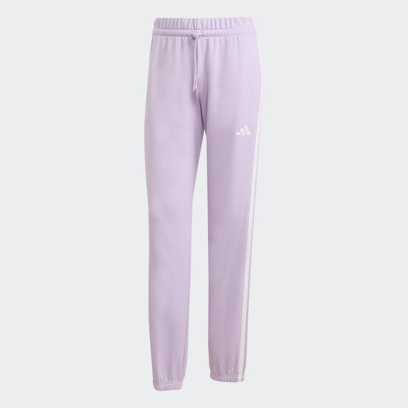 Adidas Womens' Essentials 3-Stripes French Terry Cuffed Joggers - Purple