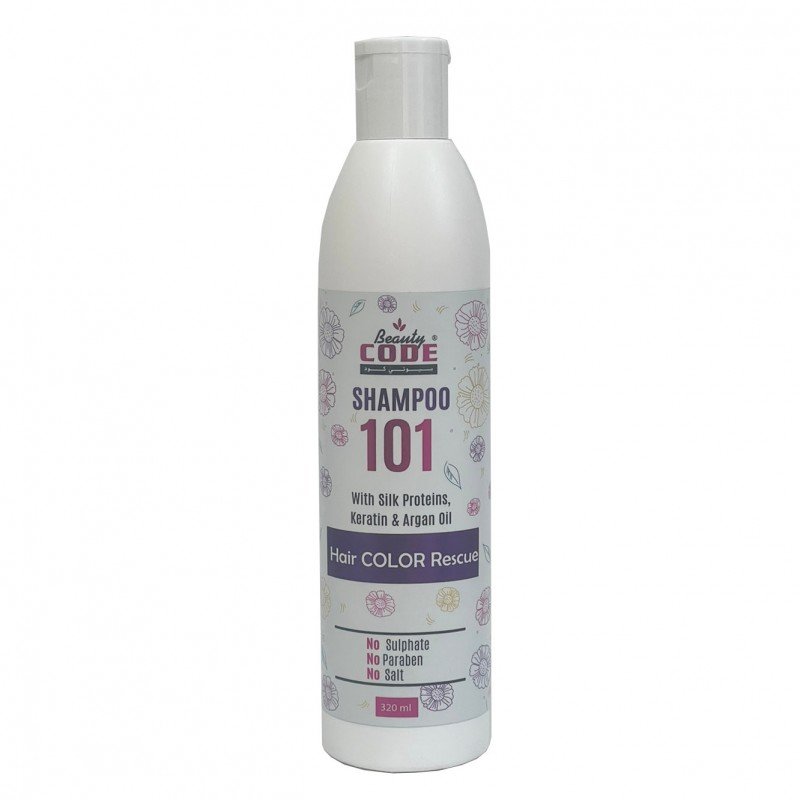 Beauty Code Shampoo 101 With Silk Proteins & Keratin & Argan Oil Hair Color Rescue شامبو يحافظ على لون الشعر 320 مل