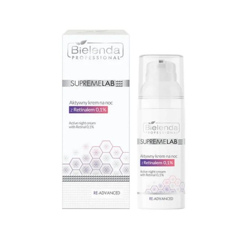 Bielenda Professional SUPREMELAB active night face cream with 1% Retinal 50 ml - كريم الوجه الليلي مع 1% ريتينول من بيلندا برفيشينال 50 مل