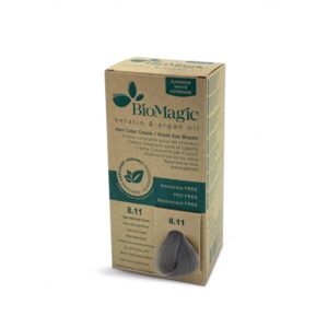 BIOMAGIC HAIR COLOR CREAM 8.11 / Intense Ash Light Blonde - صبغة شعر بلون أشقر رمادي فاتح مركز