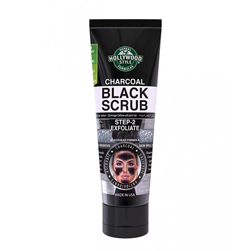 Charcoal black scrub step 2 exfoliate   من Hollywood style