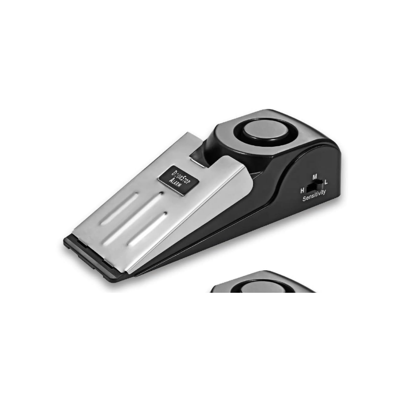 Door Stopper Alarm Black جرس حساس فتح الباب يعمل بالبطارية