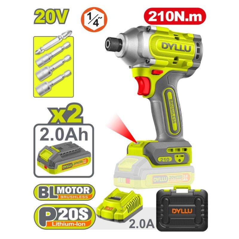 DYLLU Cordless impact driver 20V 1/4"