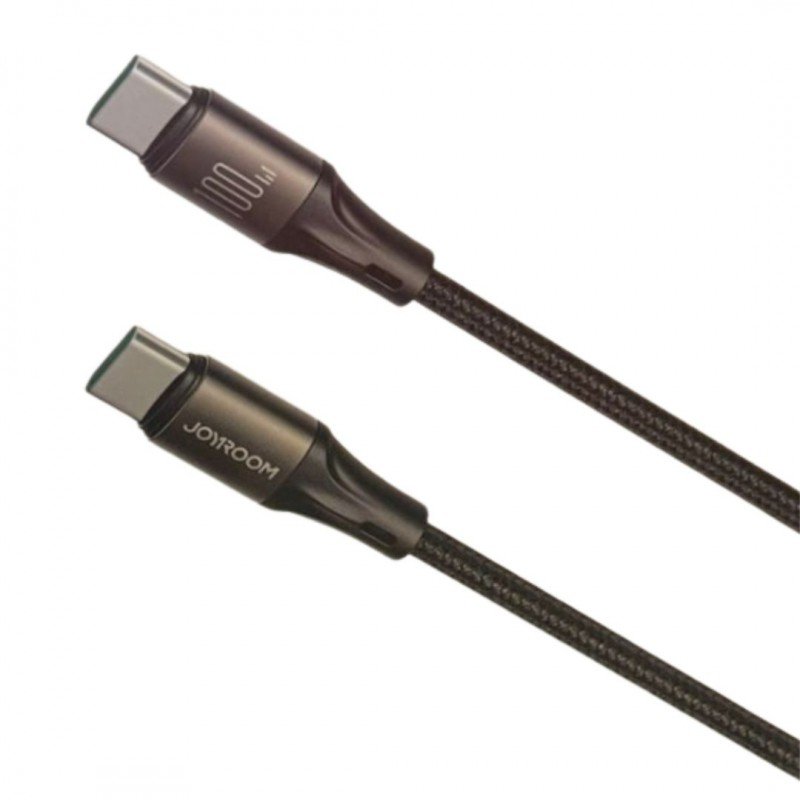 FAST CHARGING DATA CABLE JOYROOM كابل شحن ونقل بيانات سريع 100 واط تايب سي إلى تايب سي 1.2 متر ماركة