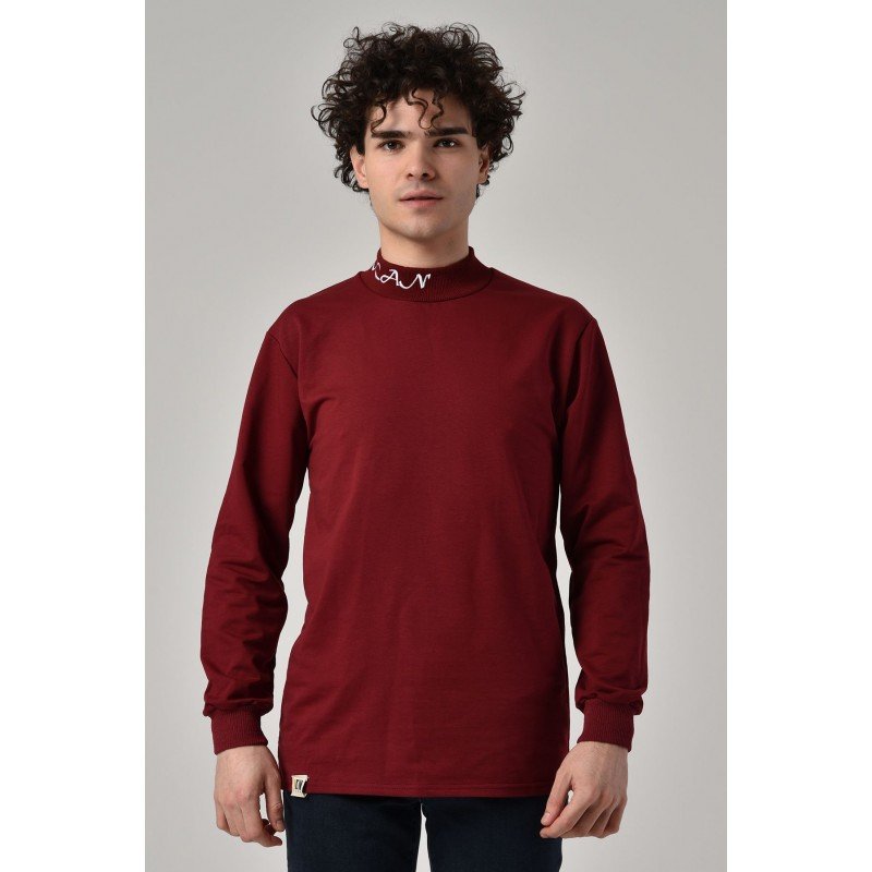 ICAN SS ROUND NICK SHIRT بلوزة شبابية صوف ناعم DMC مع كتابة على القبة لون خمري