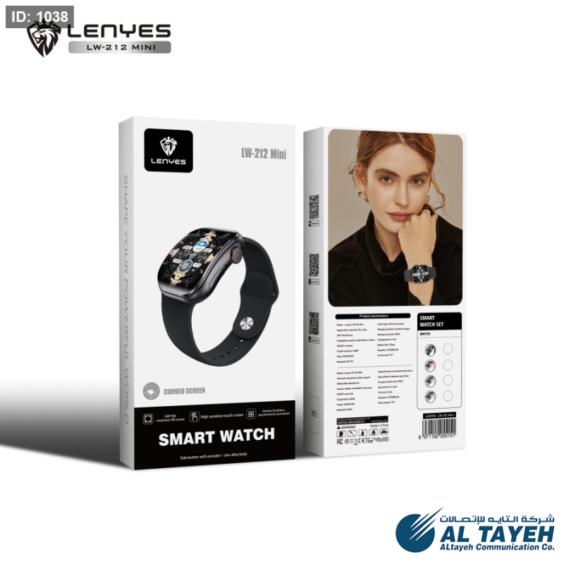 Lenyes LW - 212 MINI -SMART WATCH-Blsck مع كفالة سنة