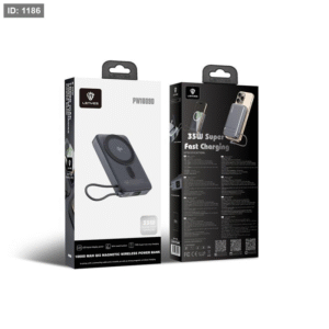 Lenyes PW1009D POWER BANK بطارية احتياطية سعة 10000 ميلي أمبير يدعم الشحن اللاسلكي قوة 35 واط مع كفالة سنة