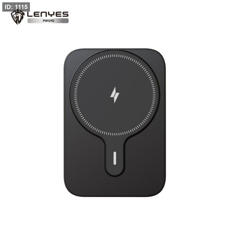 Lenyes PW129D POWER BANK بطارية احتياطية سعة 10000 ميلي أمبير تدعم الشحن اللاسلكي بقوة 15 واط مع كفالة سنة