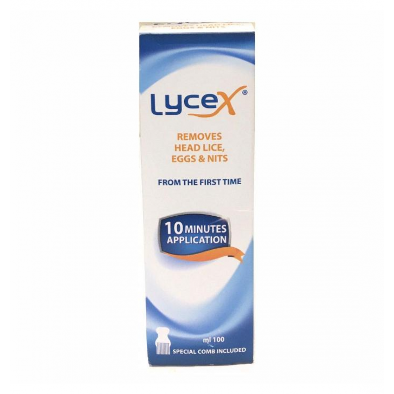 Lycex Removes Head Lice Eggs & Nits 100ML -لايسك مزيل قمل الرأس وقشور البيوض الملتصقة بالشعر حجم 100 مل