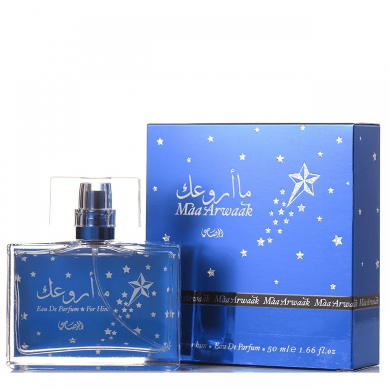 Maa Arwaak EDP By Rasasi For Men 50Ml -عطر ما أروعك أزرق من الرصاصي للرجال حجم 50 مل