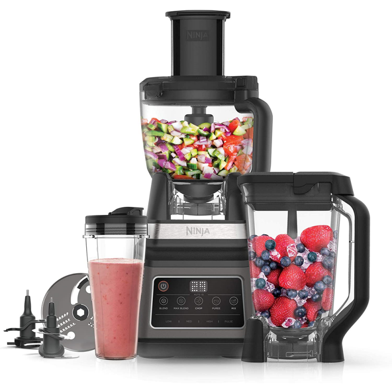 Ninja 3-in-1 Food Processor with Auto-IQ BN800EU-محضر طعام نينجا 3 في 1 مع نظام التشغيل التلقائي قوة 1200 واط