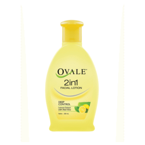 OVALE Facial Lotion Deep Control 2 in 1 - منظف للوجه ومبيض بالألوفيرا والليمون 200 مل