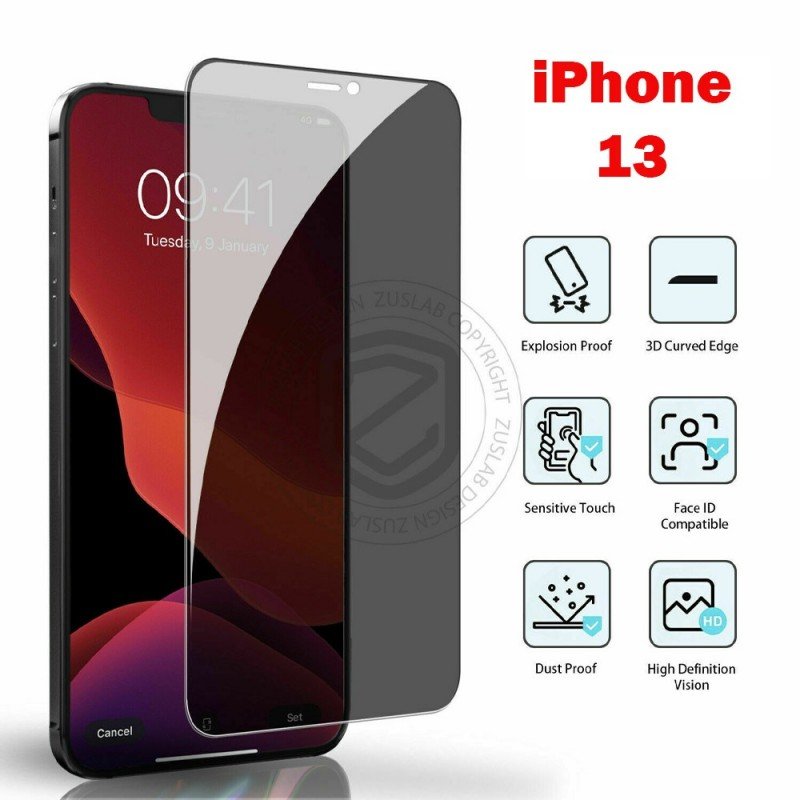Paravicy Full glass For Iphone 13 زجاج حماية للشاشة لون اسود