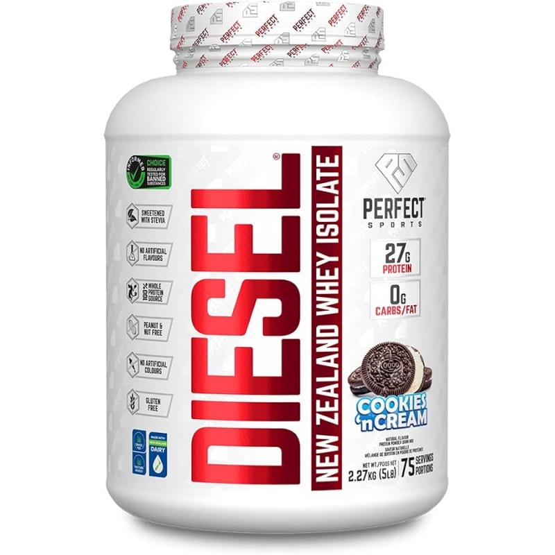PERFECT SPORTS Diesel 100% New Zealand Whey Protein Isolate Cookies 2.27KG