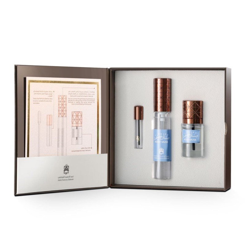 مسك الجسم 12 مل + بخاخ 30 مل + كيس عبد الصمد القرشي