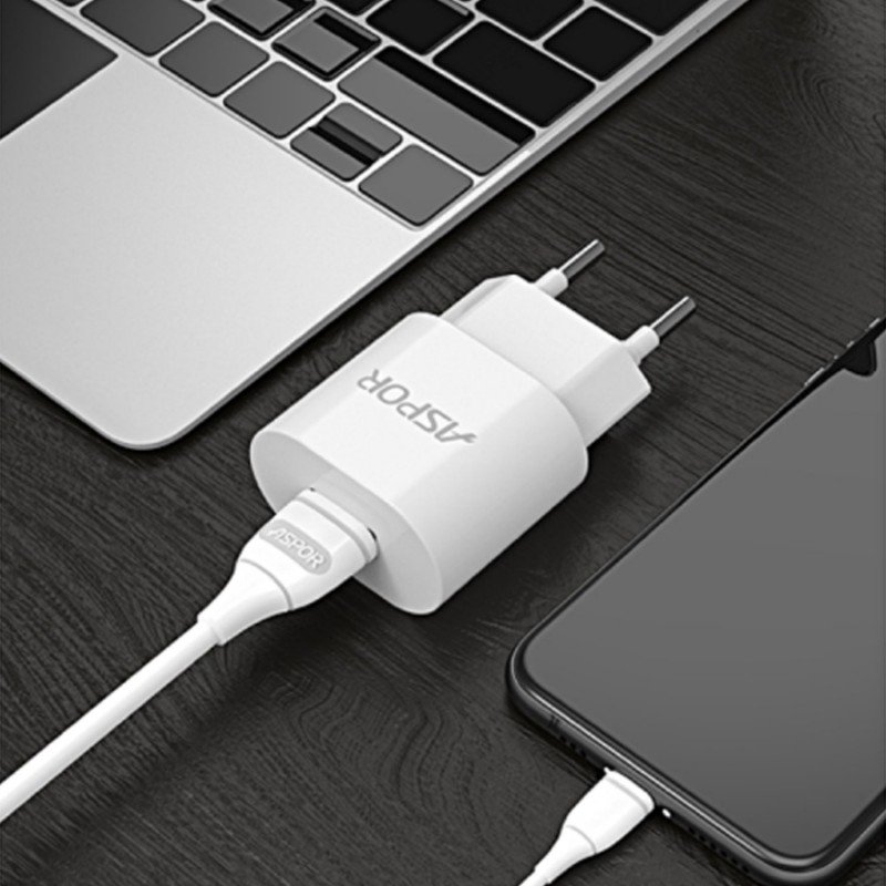 Aspor 2.1A Adapter + Micro USB Cable مايكرو سامسونج - Image 2
