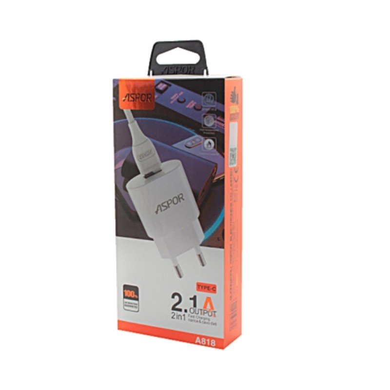 Aspor 2.1A Adapter + Micro USB Cable مايكرو سامسونج - Image 3
