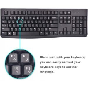 لصقات أحرف  خميلة للوحة المفاتيح  - لون أسود- ماركة QIHE