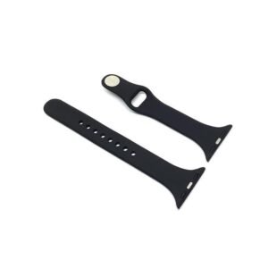 حزام ساعة ابل سيليكون  - رفيع  - متوافقة مع سلسلة ساعات ابل بمقاسات:42 - 44 - 45 - 49 ملم  - لون أسود