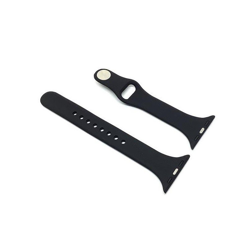 حزام ساعة ابل سيليكون  - رفيع  - متوافقة مع سلسلة ساعات ابل بمقاسات:42 - 44 - 45 - 49 ملم  - لون أسود