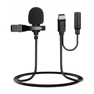 مايكروفون ملقط مع تحويلة اوكس للسماعة ومدخل Type C