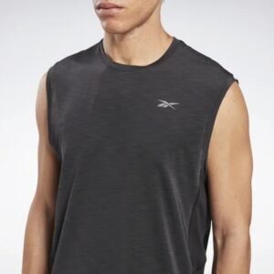تيشيرت (حفر) ريبوك اكتيف شيل للرجال لون أسود - Reebok Men's ACTIVCHILL Sleeveless T-Shirt- Black