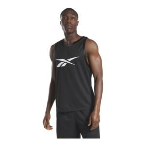 Reebok Basketball Mesh Jersey Tank Top كت باسكيتبول اسود من ريبوك للرجال