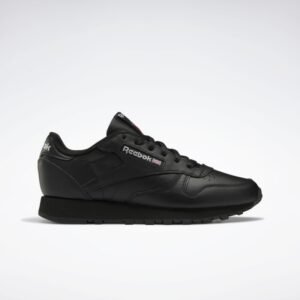 Reebok Unisex' Classic Leather Shoes- حذاء ريبوك كلاسيك ليذر للجنسين لون أسود