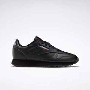 Reebok Classic Leather Shoes - Grade School- حذاء ريبوك كلاسيك ليذر لون اسود