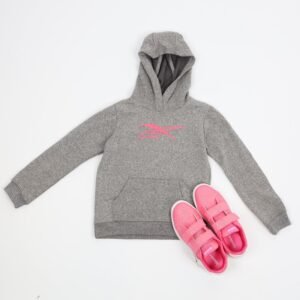 Reebok Girls' Big Logo Hoodi- Grey- هودي ريبوك للأطفال لون رمادي