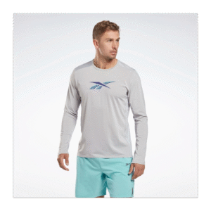 Reebok Men Activchill Long-Sleeve Top Athlete Sweatshirt- Grey