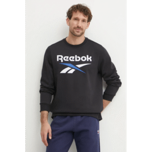 Reebok Mens' Identity Big Logo Fleece Sweatshirt-Black